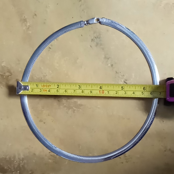 925 Italian Silver Choker Statement Necklace - Picture 5 of 5